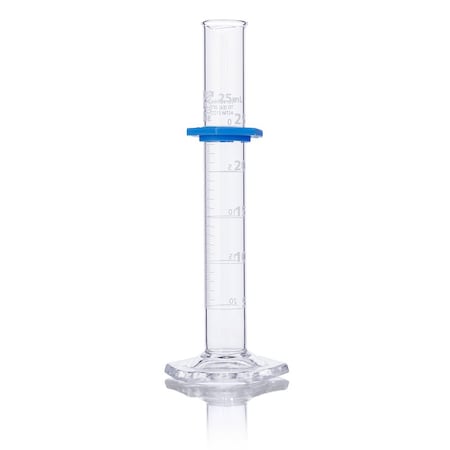 Globe Scientific Cylinder, Graduated, Globe Glass, 25mL, Class B, To Deliver (TD), Dual Grads, ASTM E1272, 4/Box 8330025